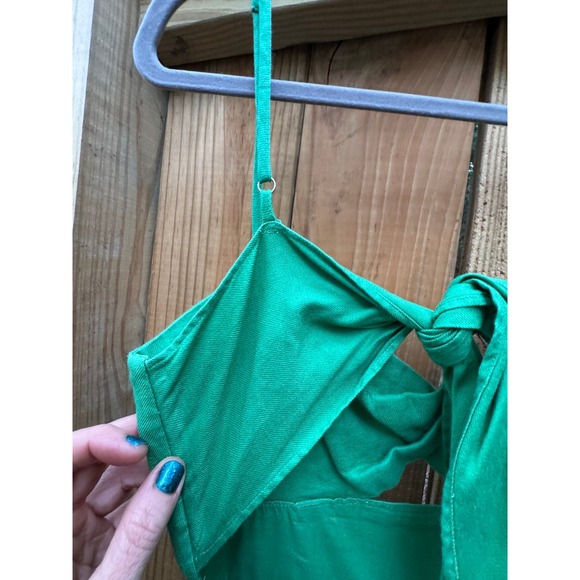 Maeve Anthropologie Green Jumpsuit Cutout Tie Back Sleeveless Size‎ 4P - Picture 10 of 12